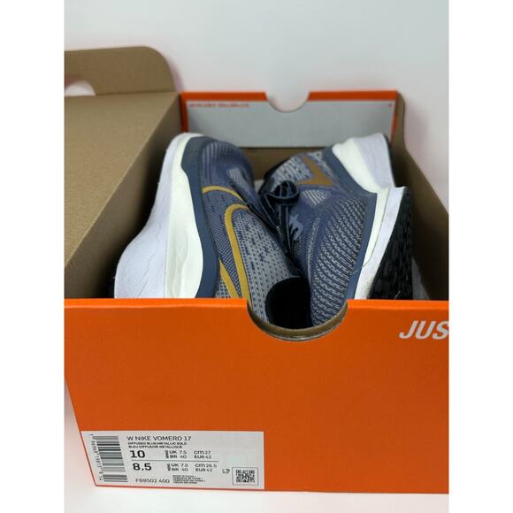 Nike Vomero 17 Women’s Size 10 Running Shoes Blue Gold w/ Box & Receipt - Picture 7 of 16